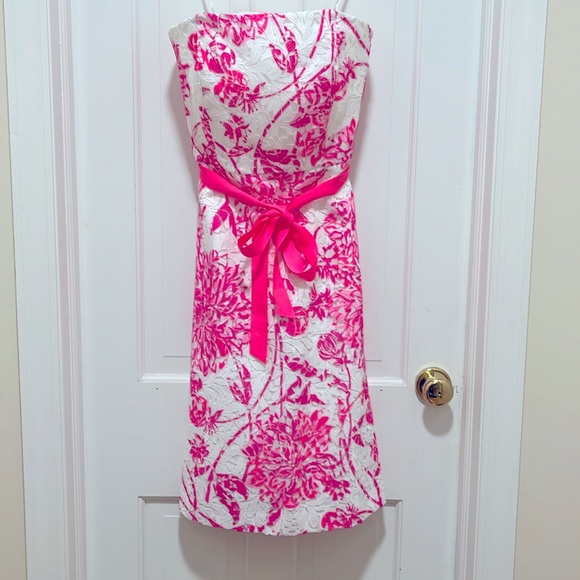 Lilly Pulitzer Dresses & Skirts - NWT LILLY PULITZER Sienna Hot Pink & White Lace Resort Caliente Dress - Size 6